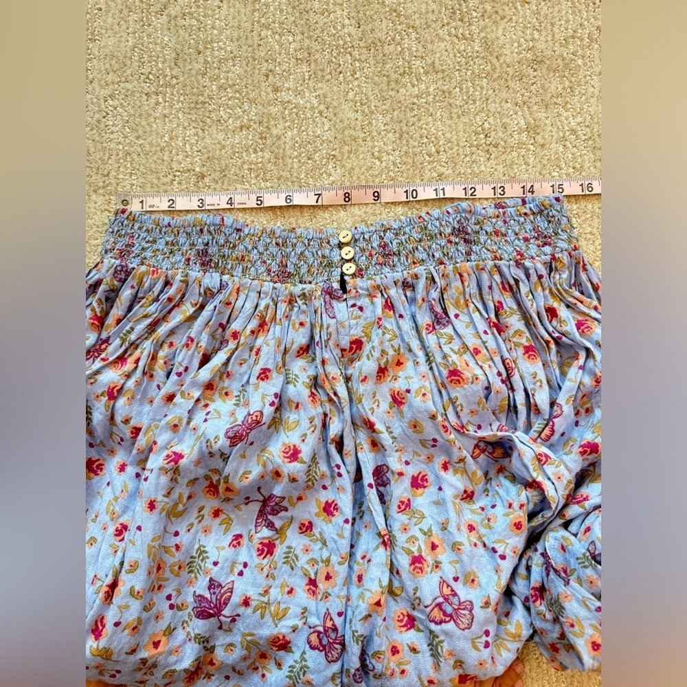 Free People Rule The World Romper in Blue Combo XS - Picture 7 of 9